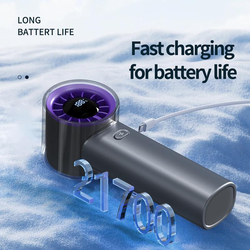 Portable Mini Handheld Fan 100 Speed Settings,Powerful Turbo Mini Fan,6H Max Cooling Time, Powerful Airflow, LED Digital Display, Pocket Rechargeable Personal Small Travel Gifts for Women Men