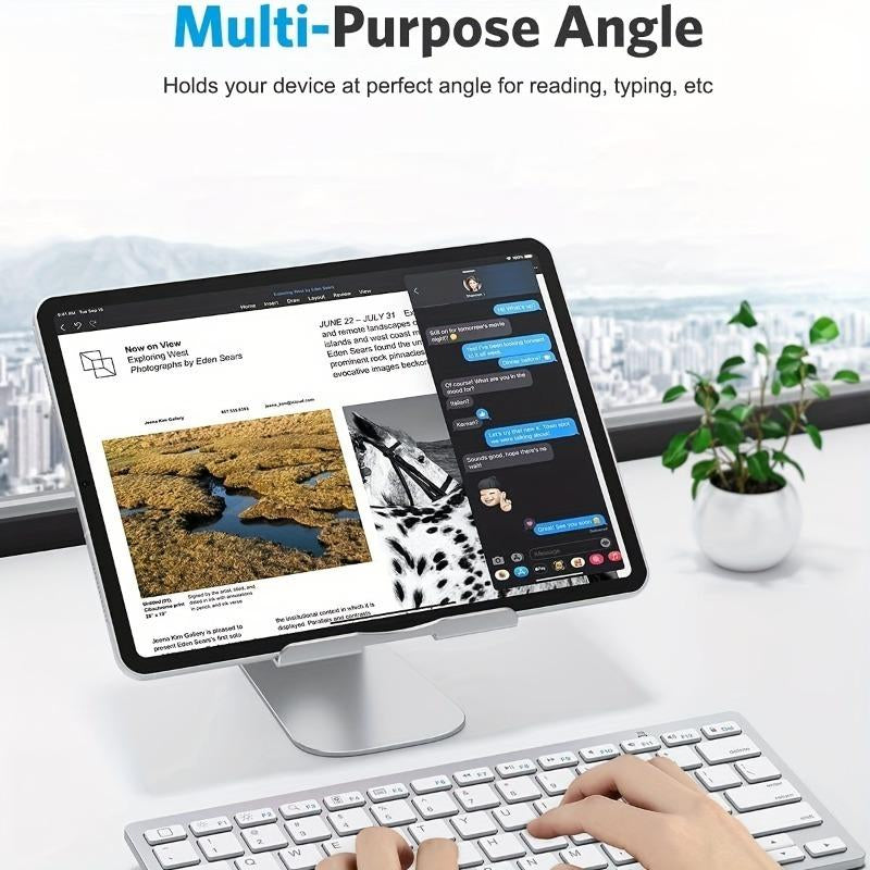Adjustable Aluminum Tablet Stand - Compatible with Ipad, Samsung, Huawei - Suitable for Kitchen, Living Room, Office, Study, Live Streaming, and Video Calling - Desktop Stand for Iphone 7-11Inch - Portable Clip Holder
