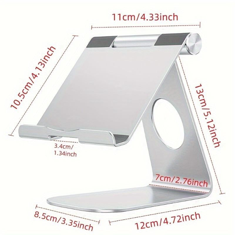 Adjustable Aluminum Tablet Stand - Compatible with Ipad, Samsung, Huawei - Suitable for Kitchen, Living Room, Office, Study, Live Streaming, and Video Calling - Desktop Stand for Iphone 7-11Inch - Portable Clip Holder