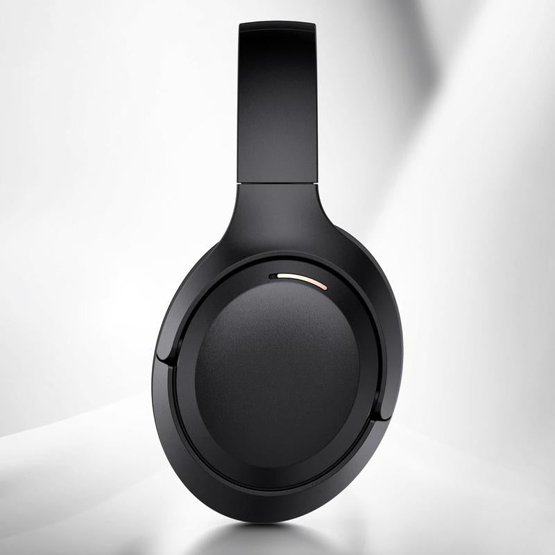 QC60 Hybrid Noise Cancenlling Headphones, over Ear Headsets with Microphone, 60H Playtime Foldable Lightweight, Deep Bass, Memory Earmuffs, for Travel Home Office