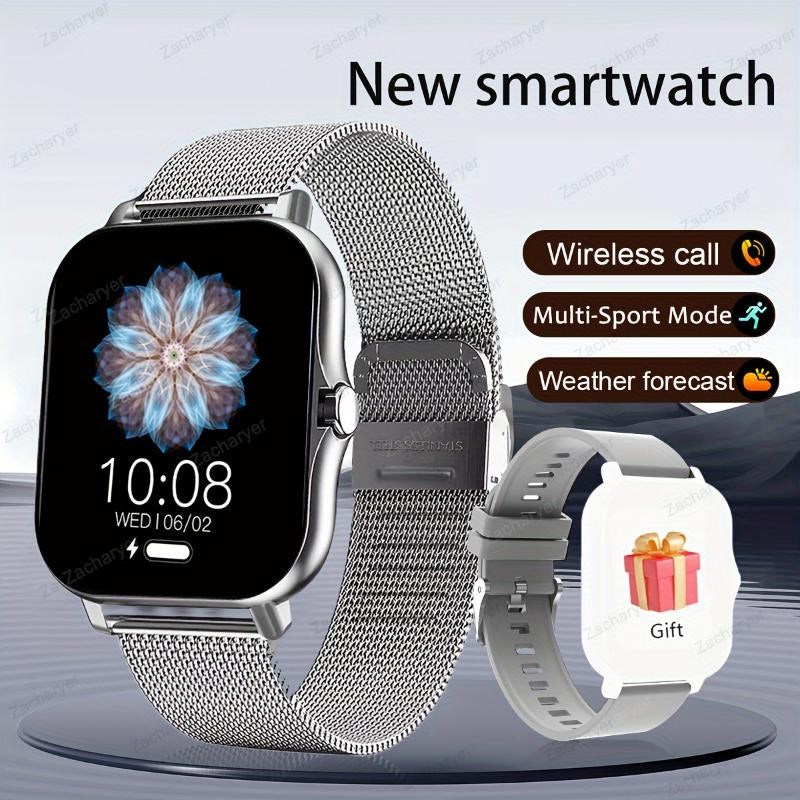 Smartwatch - Full Touch Screen, High-Resolution Display, Voice Calls, Sleep and Activity Tracker - Stylish Design for Both Men and Women, Compatible with Android/Ios, Customizable Wallpapers, Silicone Watch Band Included