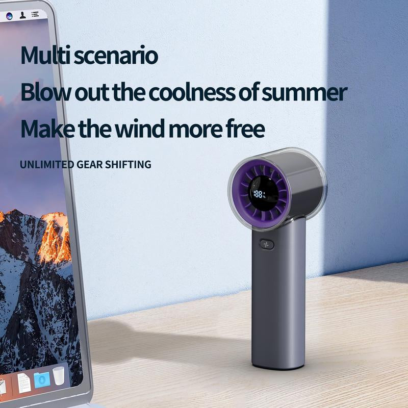 Portable Mini Handheld Fan 100 Speed Settings,Powerful Turbo Mini Fan,6H Max Cooling Time, Powerful Airflow, LED Digital Display, Pocket Rechargeable Personal Small Travel Gifts for Women Men