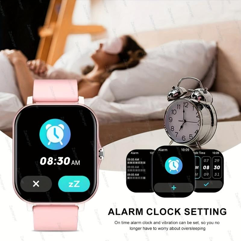 Smartwatch - Full Touch Screen, High-Resolution Display, Voice Calls, Sleep and Activity Tracker - Stylish Design for Both Men and Women, Compatible with Android/Ios, Customizable Wallpapers, Silicone Watch Band Included