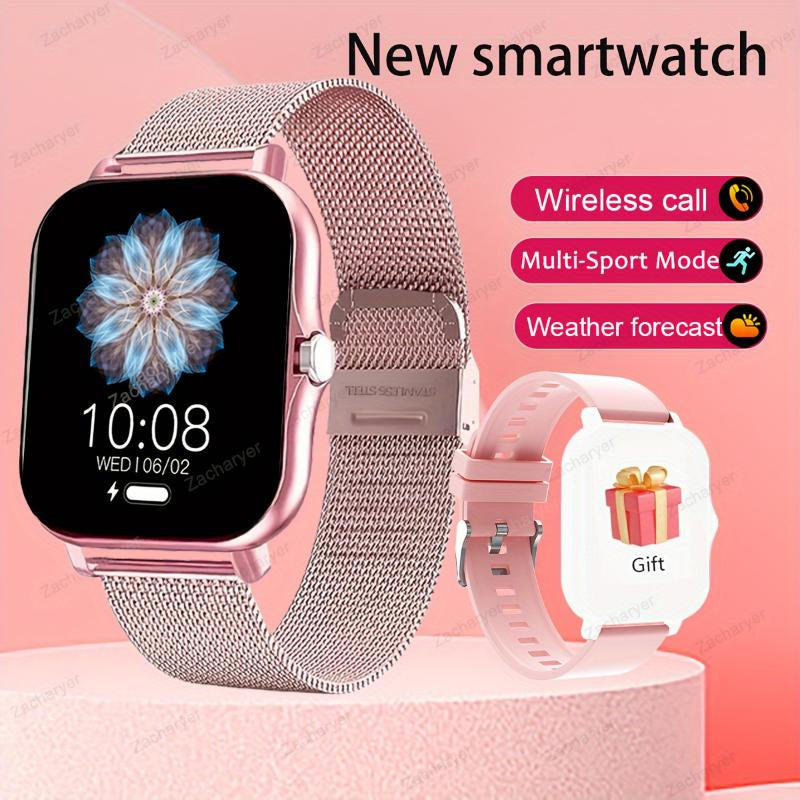Smartwatch - Full Touch Screen, High-Resolution Display, Voice Calls, Sleep and Activity Tracker - Stylish Design for Both Men and Women, Compatible with Android/Ios, Customizable Wallpapers, Silicone Watch Band Included