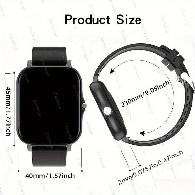 Smartwatch - Full Touch Screen, High-Resolution Display, Voice Calls, Sleep and Activity Tracker - Stylish Design for Both Men and Women, Compatible with Android/Ios, Customizable Wallpapers, Silicone Watch Band Included