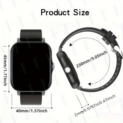 Smartwatch - Full Touch Screen, High-Resolution Display, Voice Calls, Sleep and Activity Tracker - Stylish Design for Both Men and Women, Compatible with Android/Ios, Customizable Wallpapers, Silicone Watch Band Included