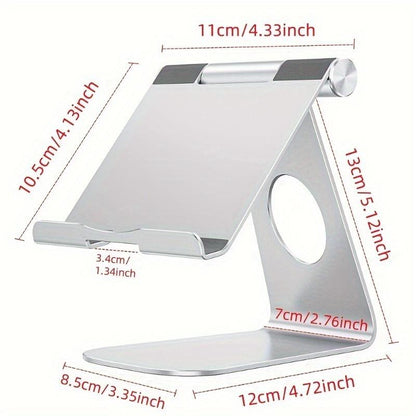 Adjustable Aluminum Tablet Stand - Compatible with Ipad, Samsung, Huawei - Suitable for Kitchen, Living Room, Office, Study, Live Streaming, and Video Calling - Desktop Stand for Iphone 7-11Inch - Portable Clip Holder