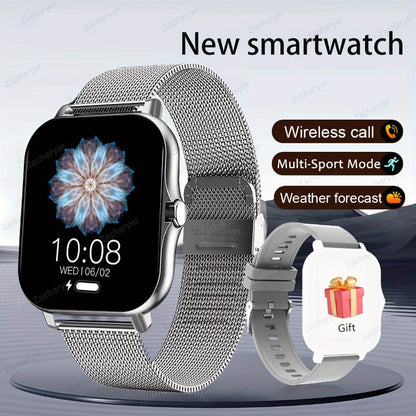 Smartwatch - Full Touch Screen, High-Resolution Display, Voice Calls, Sleep and Activity Tracker - Stylish Design for Both Men and Women, Compatible with Android/Ios, Customizable Wallpapers, Silicone Watch Band Included