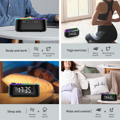 White Noise Speaker Sleep Speaker, DIY Mixable 200 Soothing Natural Sleep Sounds Machine for Sleep Aid, Relaxation, Kids, Meditation Black Audio Smartphone