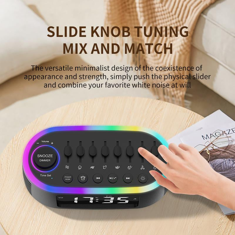 White Noise Speaker Sleep Speaker, DIY Mixable 200 Soothing Natural Sleep Sounds Machine for Sleep Aid, Relaxation, Kids, Meditation Black Audio Smartphone