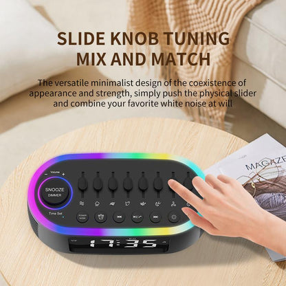White Noise Speaker Sleep Speaker, DIY Mixable 200 Soothing Natural Sleep Sounds Machine for Sleep Aid, Relaxation, Kids, Meditation Black Audio Smartphone
