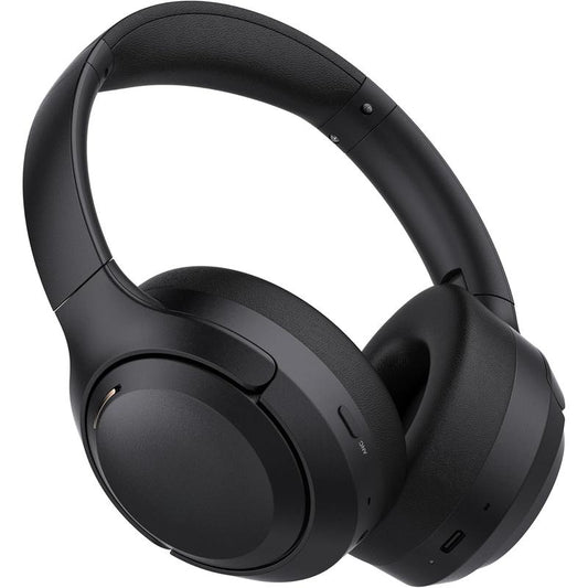 QC60 Hybrid Noise Cancenlling Headphones, over Ear Headsets with Microphone, 60H Playtime Foldable Lightweight, Deep Bass, Memory Earmuffs, for Travel Home Office