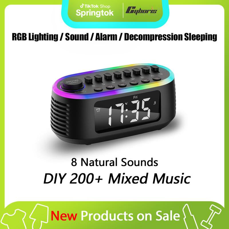 White Noise Speaker Sleep Speaker, DIY Mixable 200 Soothing Natural Sleep Sounds Machine for Sleep Aid, Relaxation, Kids, Meditation Black Audio Smartphone